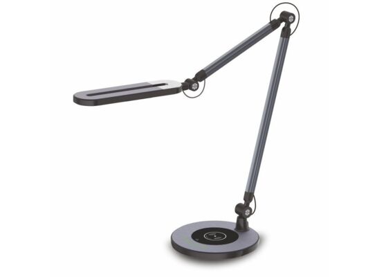 Lampka biurkowa, kreślarska LED Rosa ładowarka indukcyjna czarna Nisen