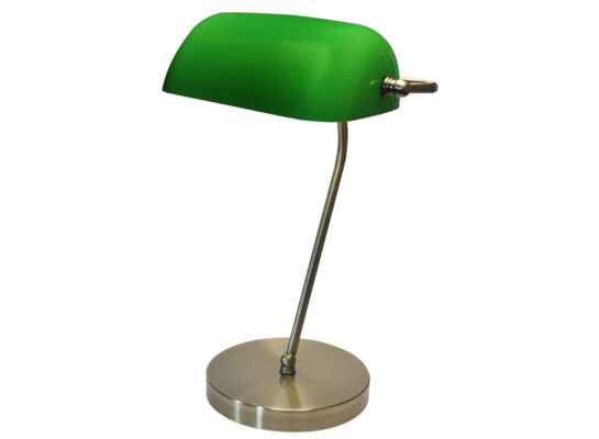 Lampka gabinetowa E27 BANKER mosiądz/zielony Nilsen