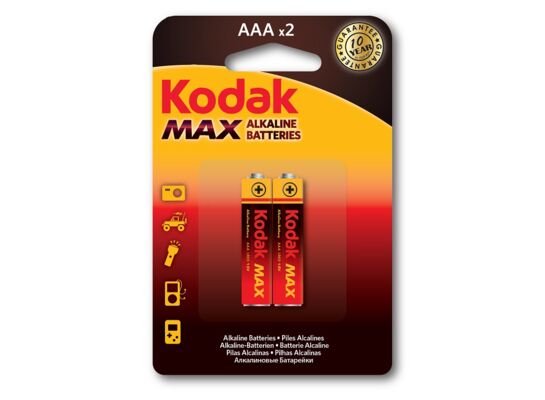 Bateria AAA/LR03 1,5 V KODAK MAX ALAKALINE 2 szt.
