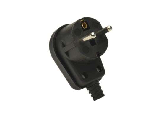 Wtyczka z uziemieniem kątowa 16 A czarna ELEKTRO