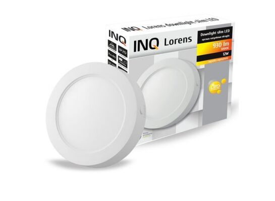 Oprawa downlight natynkowa LORENS 12W 830 930lm IP20 slim biała INQ