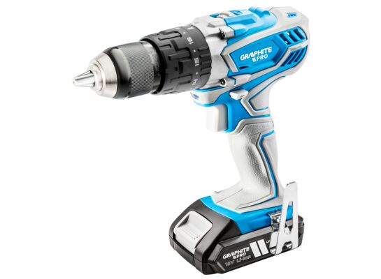 Wiertarko - wkrętarka z udarem, 2 x 18 V, Li-Ion / 2,5 Ah, walizka GRAPHITE PRO