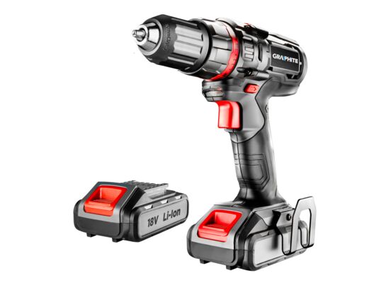 Wiertarko - wkrętarka akumulatorowa 2 x 18 V, Li-Ion / 1,5 Ah, walizka GRAPHITE