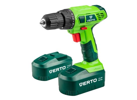 Wiertarko - wkrętarka akumulatorowa 2 x 14,4 V, Ni-Zn / 1,5 Ah, walizka VERTO