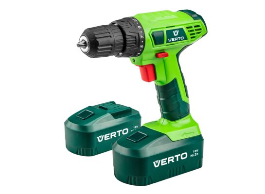 Wiertarko - wkrętarka akumulatorowa 2 x 18 V, Ni-Zn / 1,5 Ah, walizka VERTO