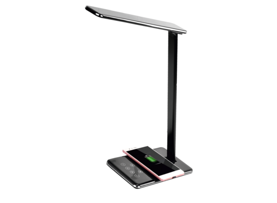 Lampka biurkowa LED NILA wireless ładowarka indukcyjna czarna Nilsen