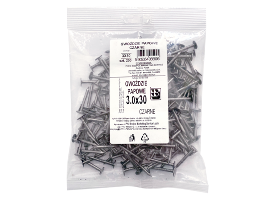 Gwoździe papowe czarne 3x30