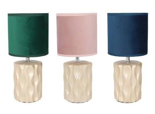 Lampka stołowa 28 cm złota podstawa klosz mix kolorów