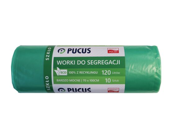 Worek do segregacji Ldpe 120 l 10 szt. zielony Pucuś