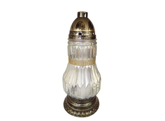 Znicz szklany tęcza pasek LW L-2610 37,5cm