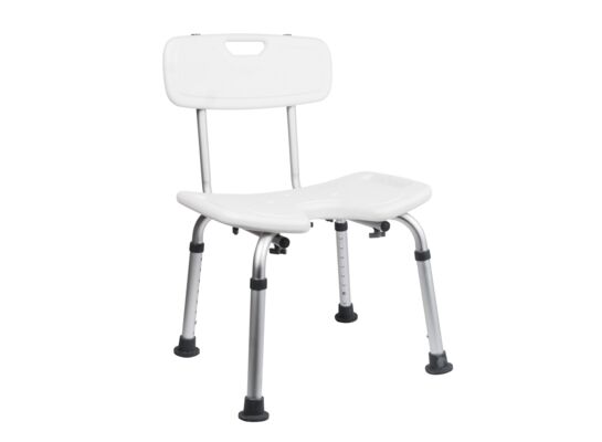 Taboret higieniczny z oparciem „Pro" biały