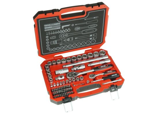 Zestaw kluczy nasadowych CrV 72 szt. 16x1/2", 10x1/4"