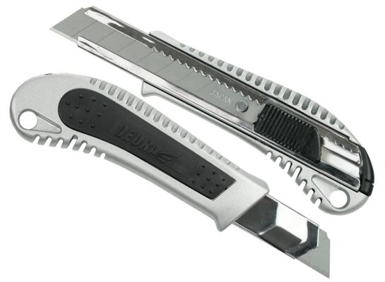 Nóż 18 mm ostrze odłamywane metalowy+guma