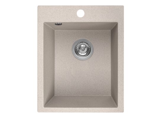 Zlewozmywak granitowy CHICHI 1 komorowy 48 x 39 cm z syfonem beżowy
