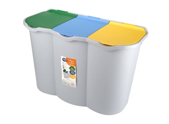 Kosz do segregacji odpadów, 3-komorowy, 80 lt*