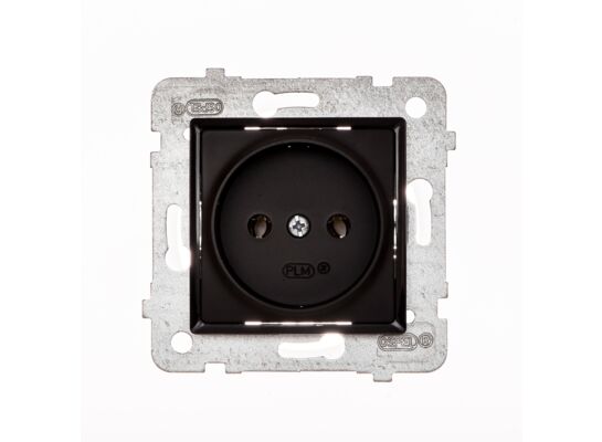 Gniazdo wtyczkowe pojedyncze ROSA czarny mat bez uziemienia bez ramki