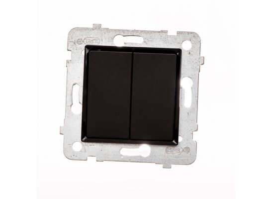 Łącznik świecznikowy podwójny ROSA czarny mat bez ramki