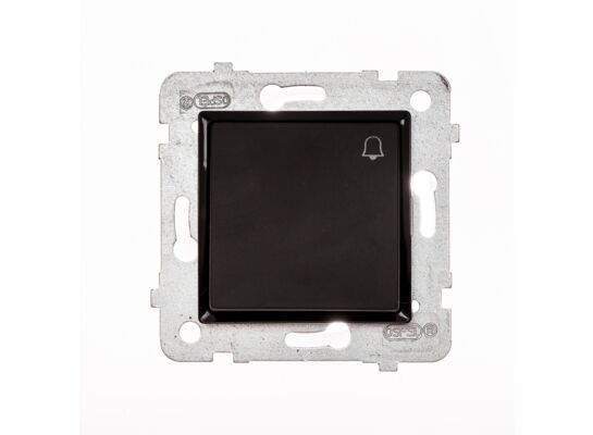 Łącznik jednobiegunowy ROSA przycisk "dzwonek" bez ramki czarny mat