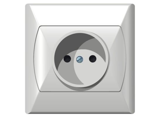 Gniazdo pojedyncze AKCENT białe bez uziemienia