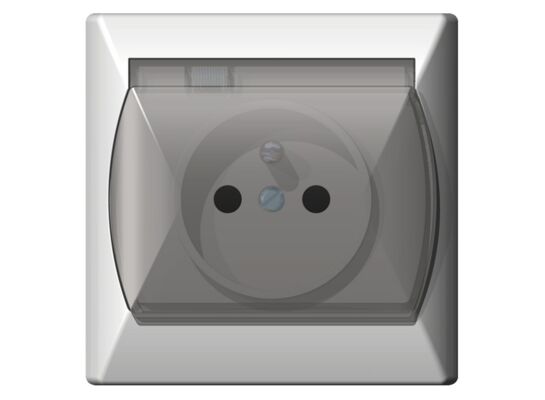 Gniazdo bryzgoszczelne AKCENT białe z uziemieniem IP-44