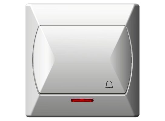 Łącznik zwierny dzwonek AKCENT z podświetleniem biały