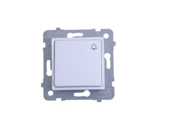 Łącznik jednobiegunowy ROSA przycisk "dzwonek" bez ramki biały