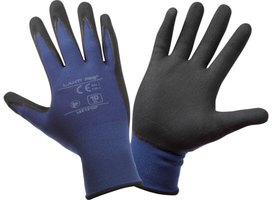 Rękawice nitrylowe granatowo-czarne L221308P "8" CE LAHTI