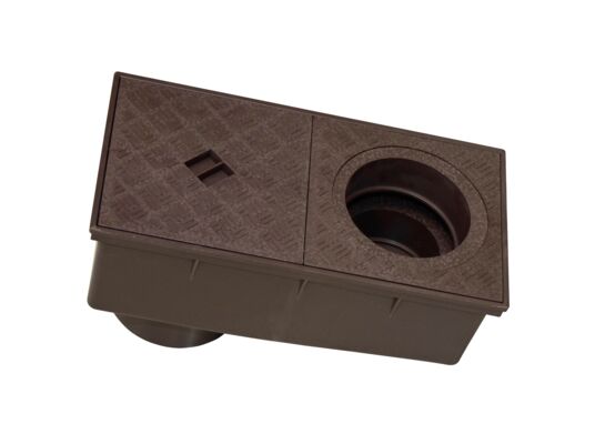 Odpływ rynnowy pionowy Ø110 brązowy