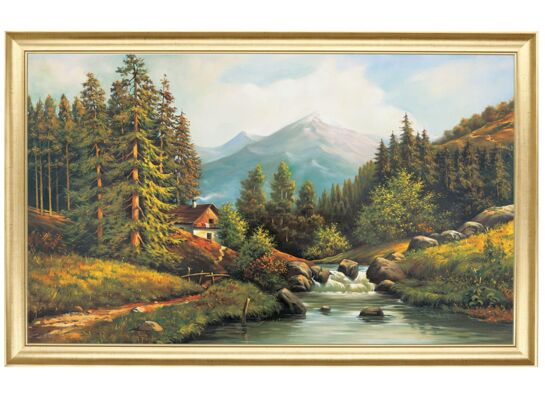 Reprodukcja obrazu w złotej ramie 60 x 100 cm