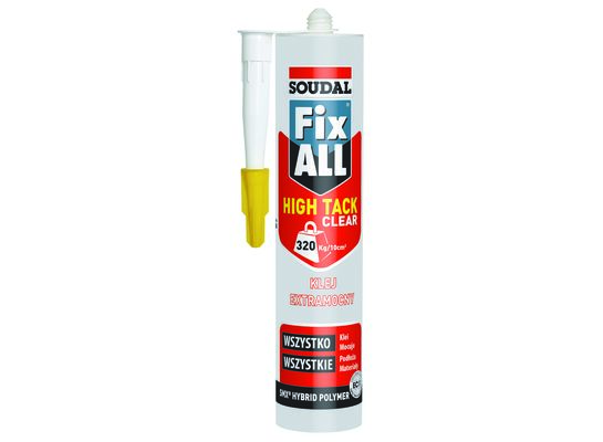 Klej hybrydowy FIX ALL HIGH TACK CLEAR 290 ml Soudal