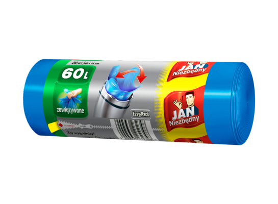 Worki na śmieci HD Easy-pack niebieske 60 l 20 sztuk Jan Niezbędny