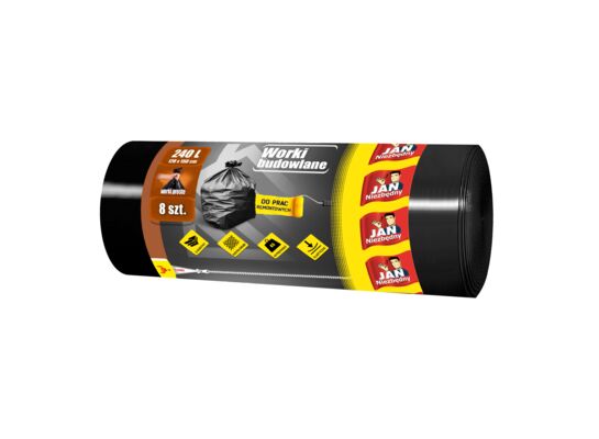Worki na śmieci LD budowlane 240 l 8 sztuk Jan Niezbędny