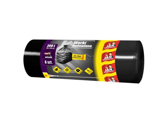 Worki na śmieci LD budowlane 300 l 6 sztuk Jan Niezbędny