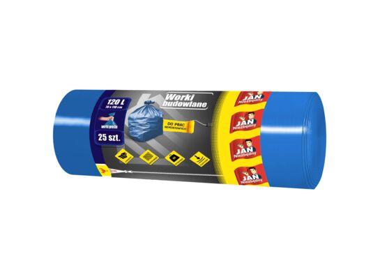 Worki na śmieci LD budowlane 120 l 25 sztuk Jan Niezbędny