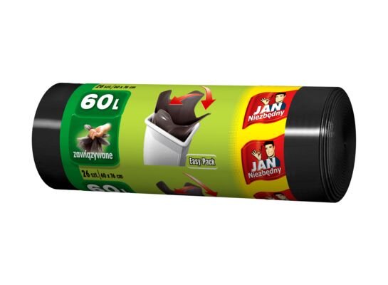 Worki na śmieci HD Easy-pack czarne 60 l 26 sztuk Jan Niezbędny