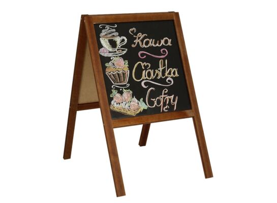 Potykacz w brązowej drewnianej ramie 90 x 50 cm