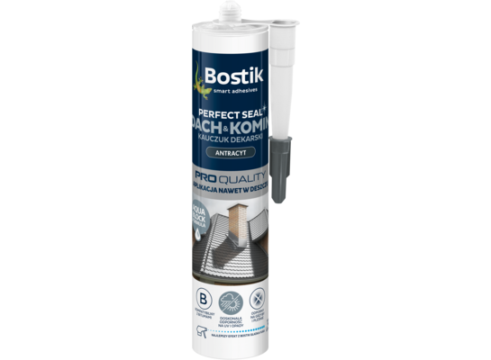 Uszczelniacz kauczukowy dekarski PERFECT SEAL DACH&KOMIN antracyt 280 ml Bostik