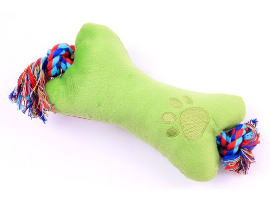 Zabawka dla psa plusz kość ze sznurem 40 cm CHICO