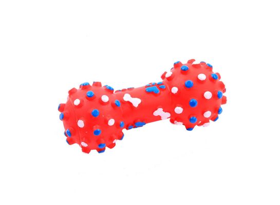 Zabawka dla psa vinyl hantel kolec 10,5 cm czerwona CHICO