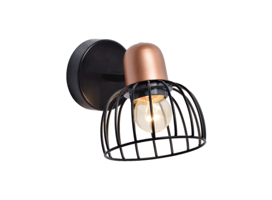Kinkiet Basket 1xE27 60 W czarno-miedziany