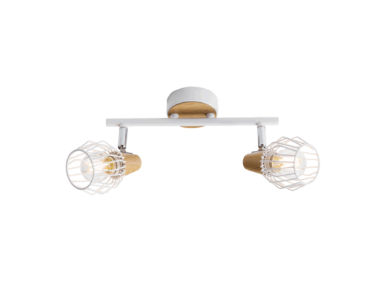 Plafon Tameta 2xE14 40 W biały-jasne drewno