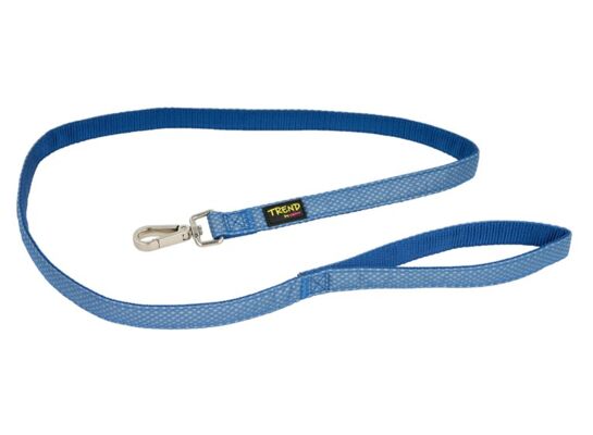 Smycz odblaskowa 20 mm/1,2m niebieska TREND DOTS
