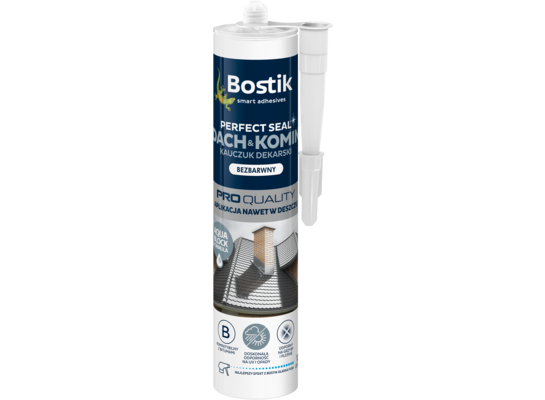 Uszczelniacz kauczukowy dekarski PERFECT SEAL DACH&KOMIN transparentny 280 ml Bostik
