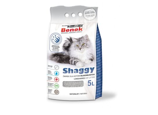 Żwirek Super Benek 5 l Shaggy Lawenda(koty długowłose