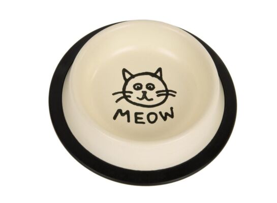 Miska metal na gumie dla kota MEOW 0,47 l kremowa CHICO