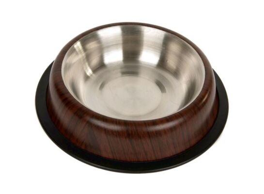 Miska metal na gumie DREWNO 0,71 l