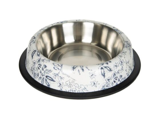 Miska metal na gumie KWIATY 0,47 l