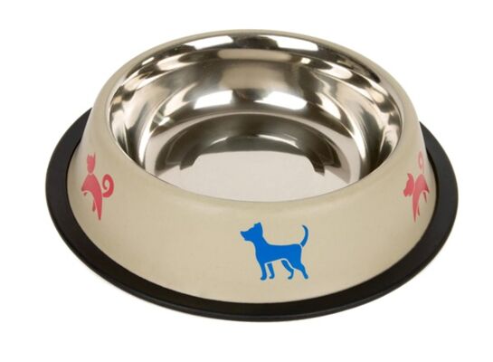 Miska metal na gumie PIESKI 0,47 l kremowa