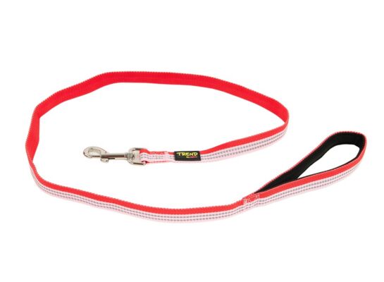 Smycz odblaskowa 20 mm/1,2m czerwona TREND STRIPE