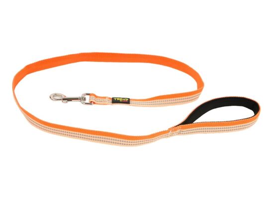 Smycz odblaskowa 15 mm/1,2m pomarańczowa TREND STRIPE